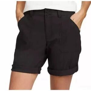 NWT Eddie Bauer Women's Rolled Hem Bermuda Shorts Black Size 10 Gorpcore Hiking